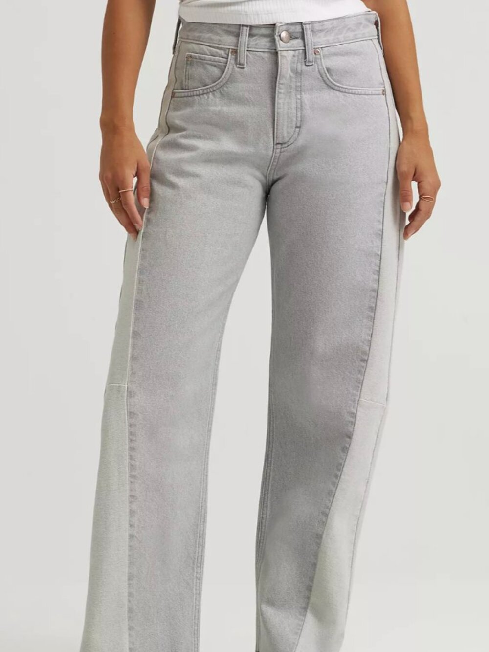 Lee Cotton Low Slung Barrel Two Toned Gray Jean